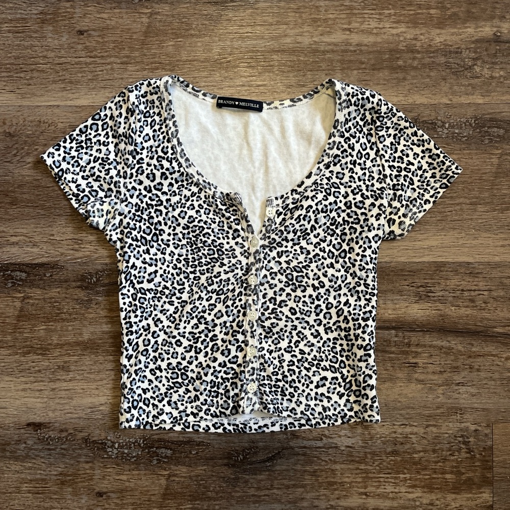 Brandy Melville Leopard Button Down Shirt